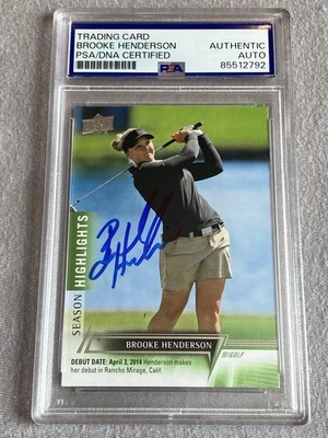 BROOKE HENDERSON AUTOGRAPH 2024 UD GOLF SEASON HIGHLIGHTS TRADING CARD PSA SLAB - Image 1 of 2