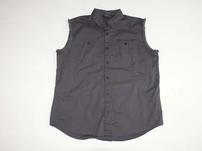 Harley-Davidson Men's Sleeveless Button Front Shirt Vest Size XL Gray Skull Back - Image 1 of 4