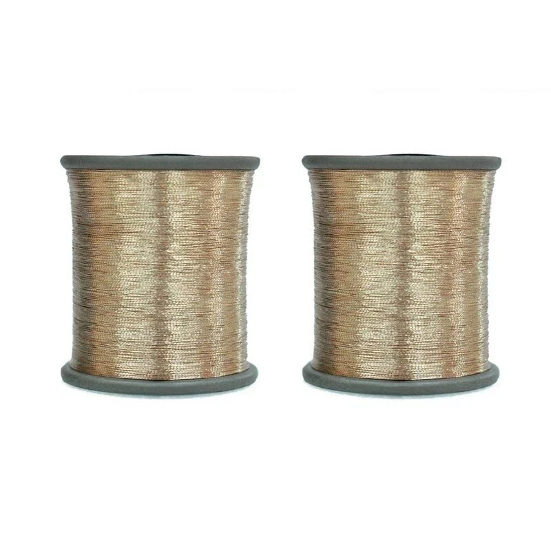 Cotton Metallic Zari Thread For Embroidery 0.1Mm 100 Gram- Pack Of 2 Roll - Image 1 of 1