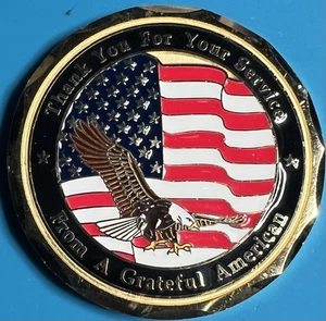 DANKE FÜR IHREN DIENST VON EINER DANKBAREN AMERIKANISCHEN EHREN-HERAUSFORDERUNGSMÜNZE - Bild 1 von 2