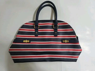 Tommy Hilfiger Red White Blue Striped Tote Bag/Purse - Image 1 of 4