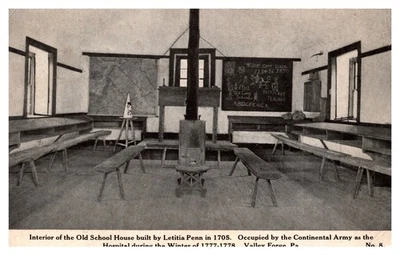 Old School House Continental Army Hospital Valley Forge PA C1911 Postcard AG4 - Image 1 of 2