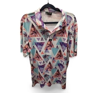 Bad Birdie Cali LA Palm Trees Pastels Kurzarm Golf Poloshirt Herren Gr. XL  - Bild 1 von 9