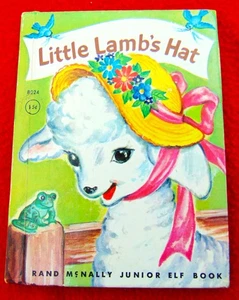 ANTIQUE 1952 "LITTLE LAMB'S HAT" ~ A Rand McNally Junior Elf Picture Storybook - Imagen 1 de 8