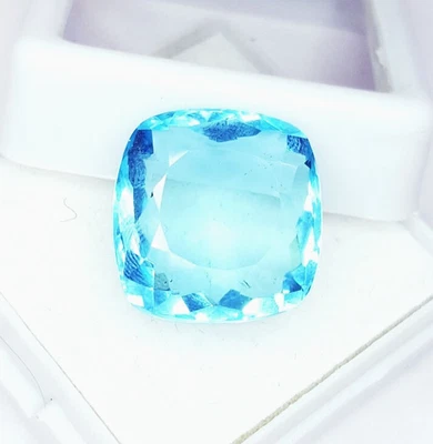 Aguamarina certificada 10,57 quilates piedras preciosas sueltas corte cojín AAA+ calidad aguamarina Foto 1 de 4