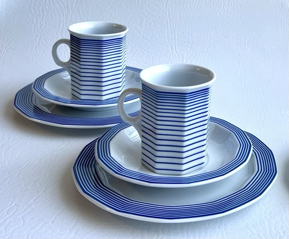 4 juegos de taza Porsgrund Noruega Parelle, platillo, plato de postre, Scandi (leer) Foto 1 de 4