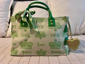 Y2K Juicy Couture P & G Juicy Love grün bestickt Beuteltasche Handtasche neu ohne Etikett selten - Bild 1 von 9