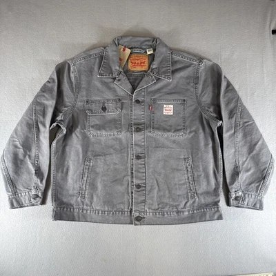 Chaqueta de mezclilla Levi's Workwear para hombre calce relajado amanecer camionero gris talla M nueva con etiquetas Foto 1 de 4