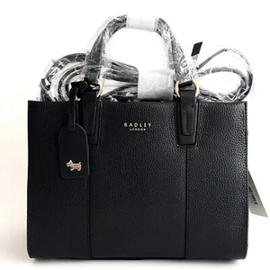 RADLEY Bedford Square Black Leather And Suede Small Multiway Bag - New -RRP £219 - Picture 1 of 8