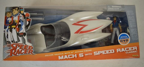 Speed Racer Mach 5 Deluxe Vehicle 5" Action Figure Car Artasylum DVD New Cover