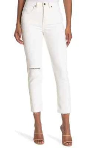 O'NEILL White Benatar High Waist Rise Ripped Distressed Straight Leg Jeans 27 4 - Picture 1 of 7