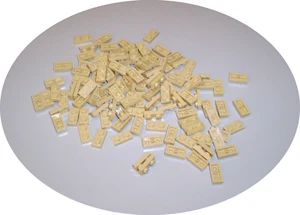 120 Used LEGO 1 x 2 Tan Plates 3023 - Picture 1 of 4