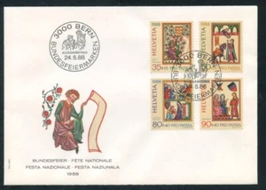 Busta 1988 - SVIZZERA - PRO PATRIA 4v. - BUSTA FDC - LOTTO/25382 - Picture 1 of 1