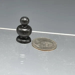 Marble Onyx Stone PAWN Chess Piece Hand Carved Miniature 3/4" X 1/4" Black - Picture 1 of 4