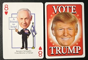 Benjamin Netanyahu Prime Minister Israel 8 Hearts Vote Trump Playing Card 2024 - Picture 1 of 1