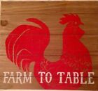 Sonoma Life + Style Homestead Red Rooster "FARM TO TABLE" Kitchen Wall Decor
