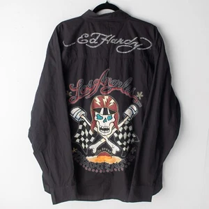 Ed Hardy by Christian Audigier Tiger Love Kills Slowly Shirt Size 2X-Large  Men - Picture 1 of 10