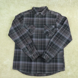 Carbon Shirt Adult Small Gray & Black Plaid Snap Button Up Long Sleeve Western - Picture 1 of 7