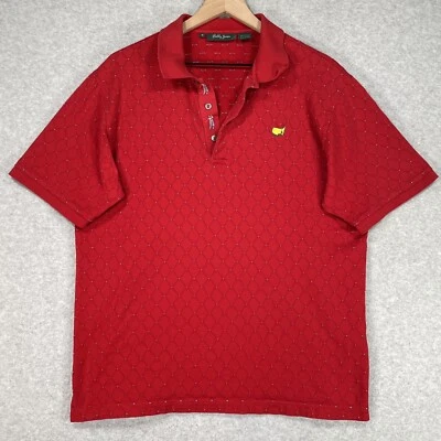 Camisa polo vintage Masters M vermelha manga curta Augusta Bobby James golfe Preppy - Imagem 1 de 4