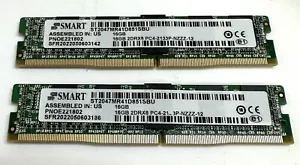 2x SMART 16GB 2DRx8 PC4-2133P-NZZZ-12 (ST2047MR41D851SBU) ECC Server RAM 2x16gb - Picture 1 of 2