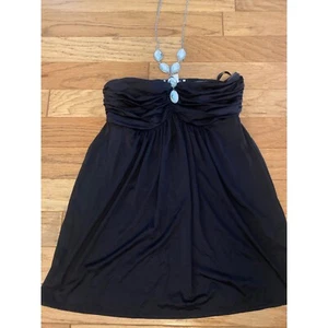 White House Black Market, top halter mujer negro sin tirantes, joyas talla pequeña - Imagen 1 de 8