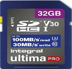 32GB SD-Karte U3 V30 Speicher für Nikon Coolpix S33,S3300,S3400,S3500 Kamera (4K)