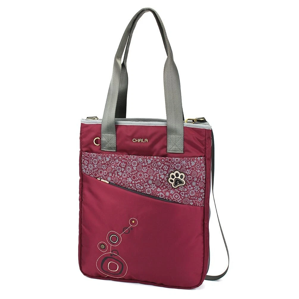 CHALA Unicorn Work Tote Bag With Zip-Around Wallet – Pink Stripe Canvas & Faux Leather, Convertible Strap - View #7