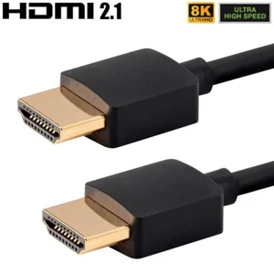 1FT 8K 60Hz HDMI 2.1 Cable Slim Ultra Fast Speed UHD 4K 3D 48Gb Dynamic HDR eARC - Picture 1 of 4