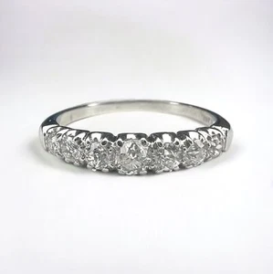 Anello Incredible Estate Platino Diamante Tondo Naturale Conico Sette Pietre - Foto 1 di 7
