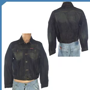 Cotton Belt Giacca Jeans Uomo Taglia M Blu Scuro Denim Stone Washed Casual Urban - Picture 1 of 12