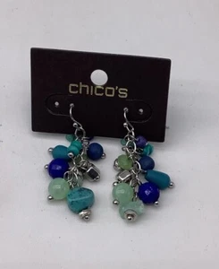 Chico's Silver, türkis Multi Hängel Ohrringe - Bild 1 von 2