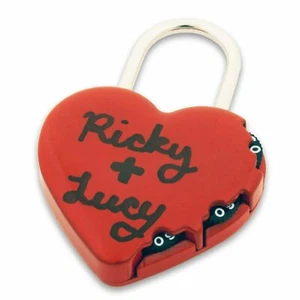 Heart padlock- combination- personalize for fence bridge backpack luggage box - Picture 1 of 6