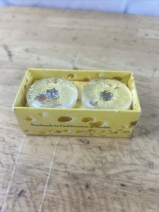 Par de botones de queso Lindshammar Suecia Fromage Ost años 70 en caja amante del queso - Imagen 1 de 17