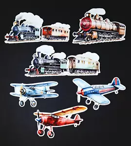 Beautiful DIE CUT CARD TOPPERS Trains and Planes Old Time Cardmaking - Picture 1 of 1