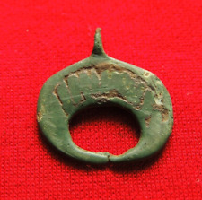 Ancient bronze amulet pendant Viking moon 10th-12th century