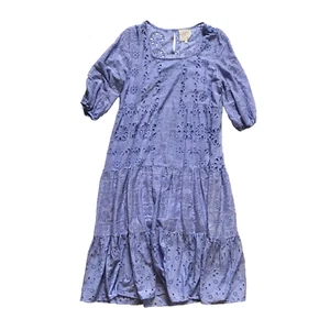 Abito midi donna Johnny Was Castillo occhielli manica viola media cotone seta - Foto 1 di 13