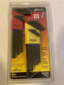 Bondhus 13pc Hex L-Wrench Set SAE Standard 22199 USA Made NEW in Box - Picture 1 of 4