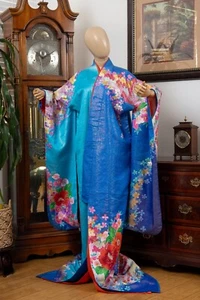 DEAR VANILLA JAPANESE SILK KAKESHITA WEDDING KIMONO WOMEN'S JAPAN MADE VINTAGE - Picture 1 of 11
