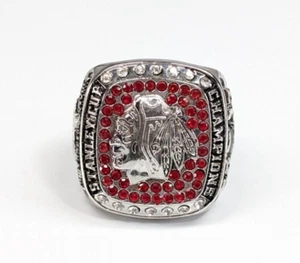 NHL Stanley Cup Champions 2013 Chicago Blackhawks Herren Statement Ring Größe 9,5 - Bild 1 von 7