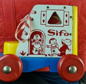 1960's Sifo Wooden Shoe Lace Roller Skate Children's Rolling Learning Vintage - Picture 1 of 5