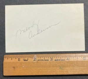 ACTRESS MELODY ANDERSON HAND SIGNED 3X5 CARD W/COA JSA AVAILABLE FREE S&H ND