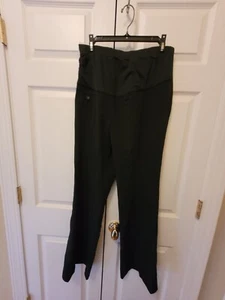 New Women Liz Lange Maternity Solid Black Belly Band Trouser Leg Pants Size 6 - Picture 1 of 6