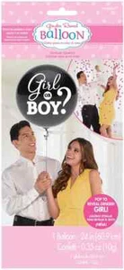 Gender Reveal Party 24 inch Boy or Girl ? Black Confetti Balloon (Boy Reveal) - Picture 1 of 4