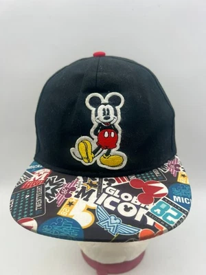 迪士尼米老鼠青少年平沿帽儿童帽黑色可调节多色边缘 — 第 1/4 张图片