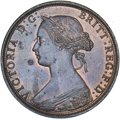 1862 Halfpenny - Victoria British Bronze Coin - Very Nice - Image 1 of 2