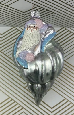 VTG Patricia Breen Coastal Santa Claus Sea Shell Beach Theme Christmas Ornament - Image 1 of 4