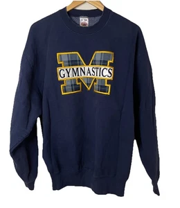VTG 90s University Of Michigan Gymnastics Sweatshirt Adult XL Wolverines Cotton - Picture 1 of 11