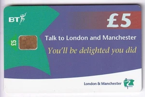 EUROPE TELECARTE / PHONECARD .. U.K 5£ BT PRIVEE LONDON MANCHESTER 99 CHIP/PUCE - Picture 1 of 2