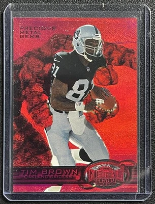 TIM BROWN 1997 SKYBOX METAL UNIVERSE #5 PRECIOUS METAL GEMS RED PMG MISSING SN - Image 1 of 2