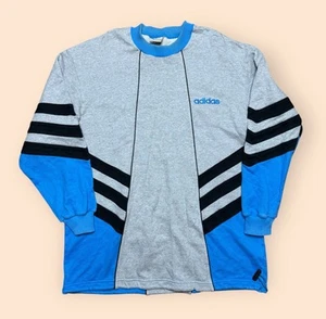Vintage Adidas 1990s Sweatshirt Men’s XL Gray Blue Descente Vtg 90s - Picture 1 of 5